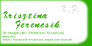 krisztina ferencsik business card